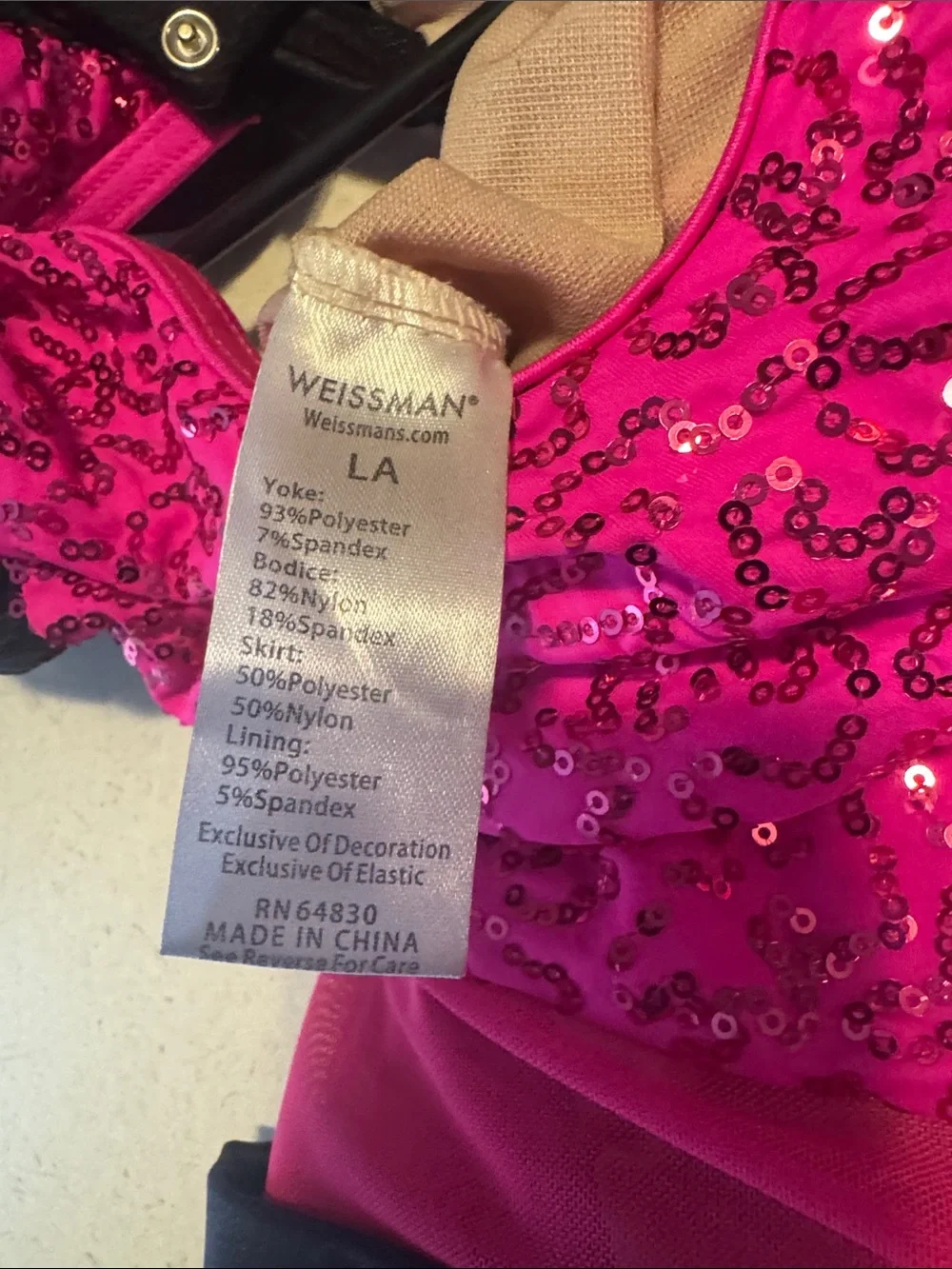 Weissman Hot Pink Sequin Dance Costume